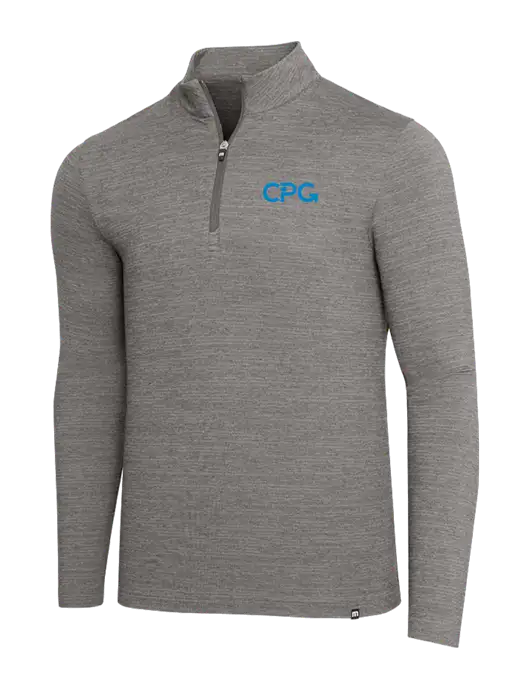 TravisMathew Medium Grey Heather Crestview 1/4 Zip w/CPG Logo