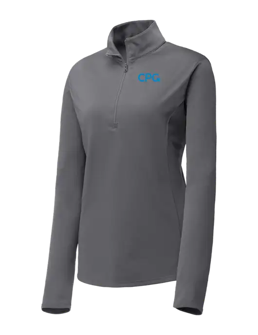 Medium Grey Womens Posicharge Competitor ¼ Zip Pullover w/CPG Logo