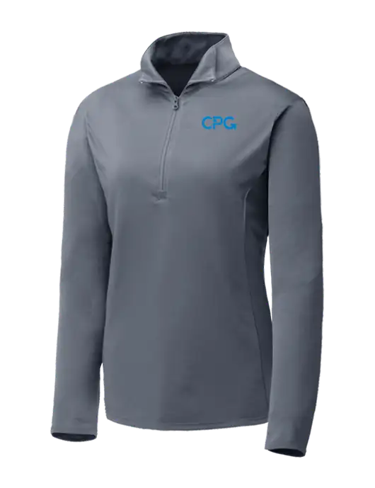 Medium Grey Womens Posicharge Competitor ¼ Zip Pullover w/CPG Logo