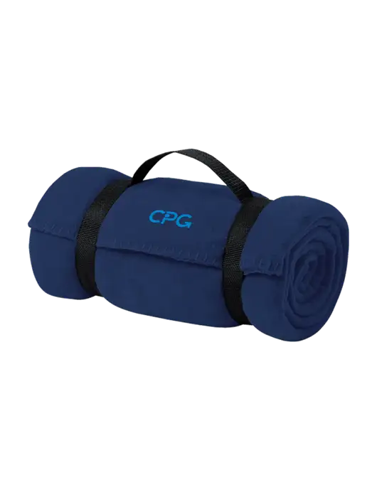 Casual Navy Fleece Blanket With Strap  w/CPG Logo