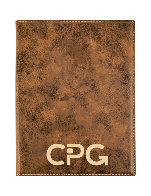 Rustic Leatherette 7 x 9 Portfolio with Notepad w/CPG Logo