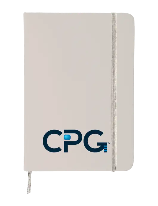 White Comfort Touch Bound Journal 5" X 7" w/CPG Logo