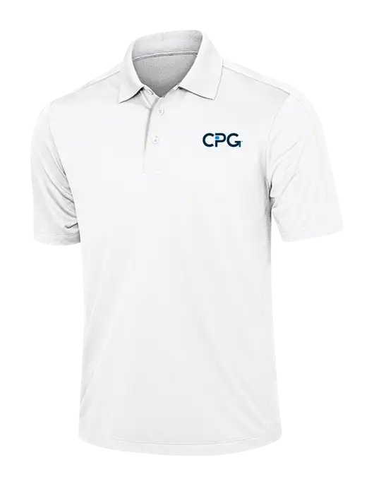 White Diamond Textured Jacquard Polo w/CPG Logo