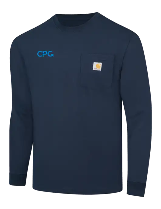 Carhartt Navy Workwear Pocket Long Sleeve T-Shirt w/CPG Logo