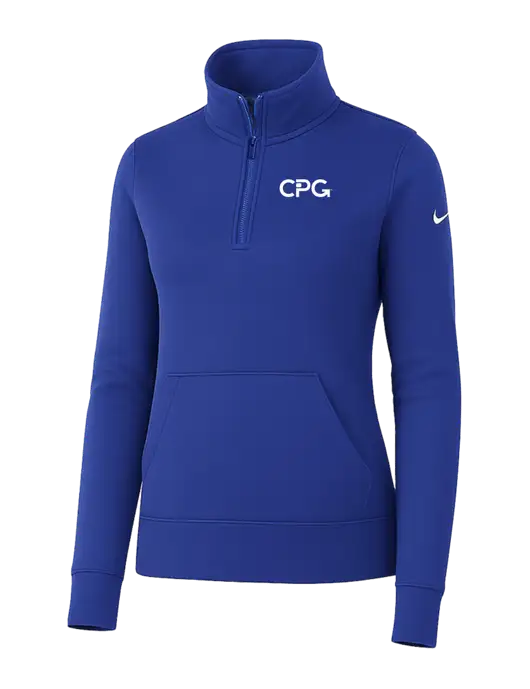 Nike Womens Royal Club Fleece Sleeve Swoosh 1/2-Zip w/CPG Logo