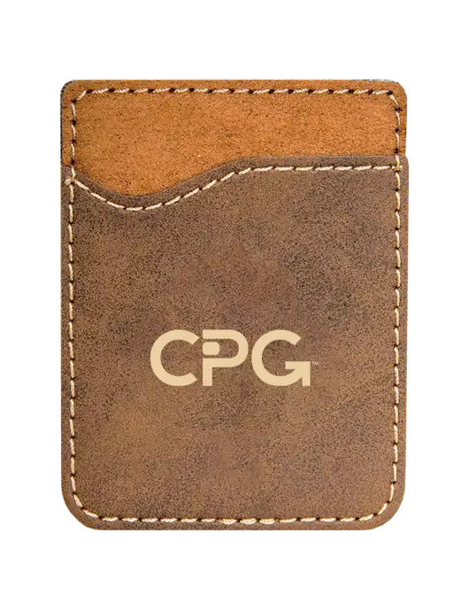 Rustic Laserable Leatherette Phone Wallet w/CPG Logo