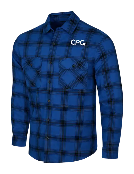 Royal/Black Open Plaid Flannel Shirt w/CPG Logo