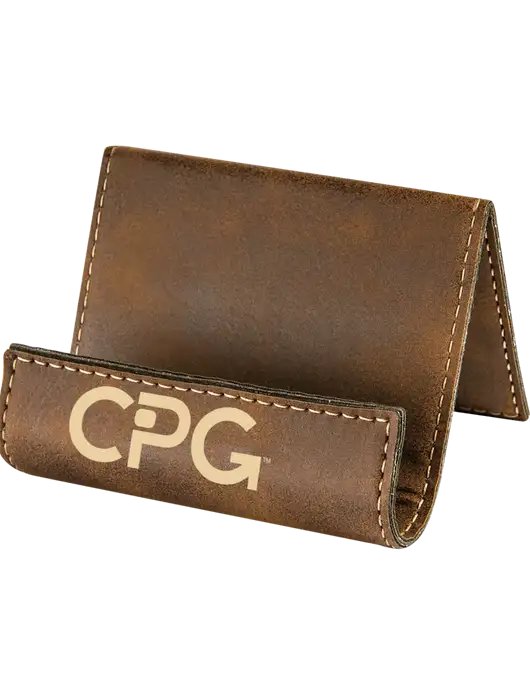Rustic Leatherette Card & Phone Holder w/CPG Logo