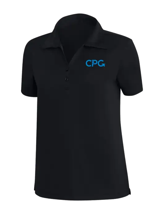 TravisMathew Black Womens Coto Performance Polo w/CPG Logo