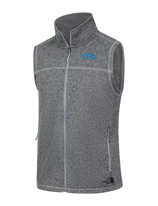 North Face Medium Grey Heather Sweater Fleece Vest w/CPG Logo