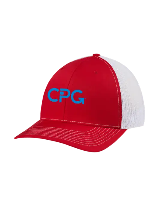 Richardson Adjustable Snapback Original 112 Trucker Cap Red w/White Mesh w/CPG Logo