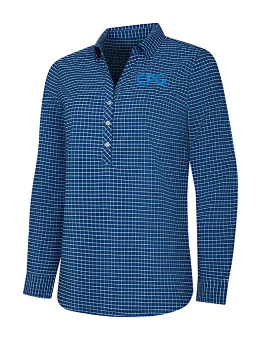 Womens Navy/White City Stretch Shirt w/CPG Logo