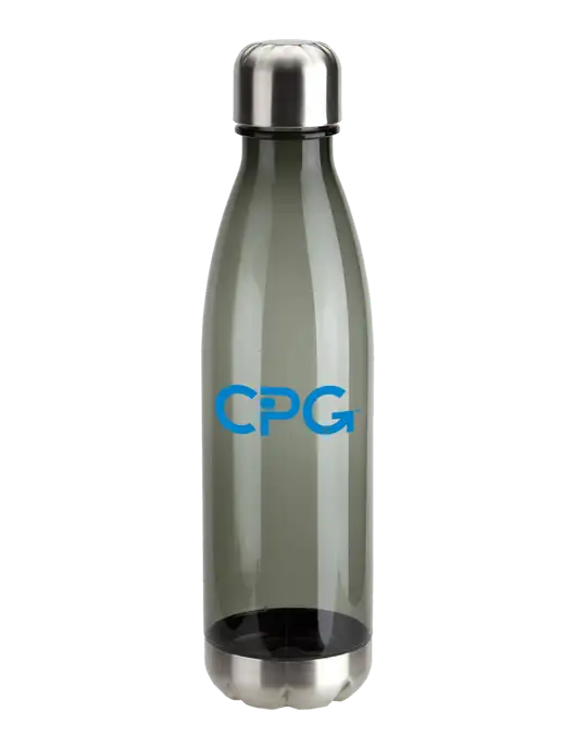 Bayside Tritan Smoke 25 oz Bottle with Stainless Base and Cap w/CPG Logo