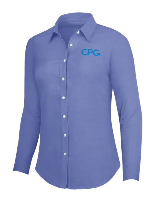 Navy Womens SuperPro Oxford Shirt w/CPG Logo