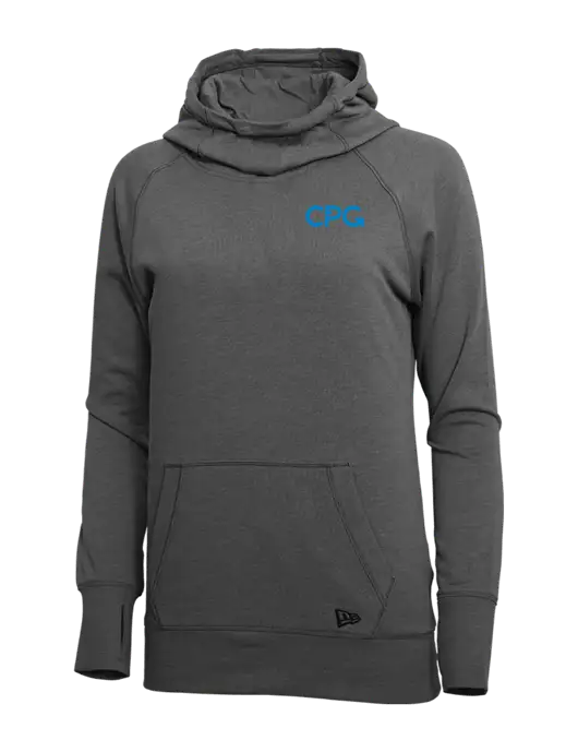 New Era Black Heather Womens Tri-Blend Fleece Pullover Hoodie w/CPG Logo