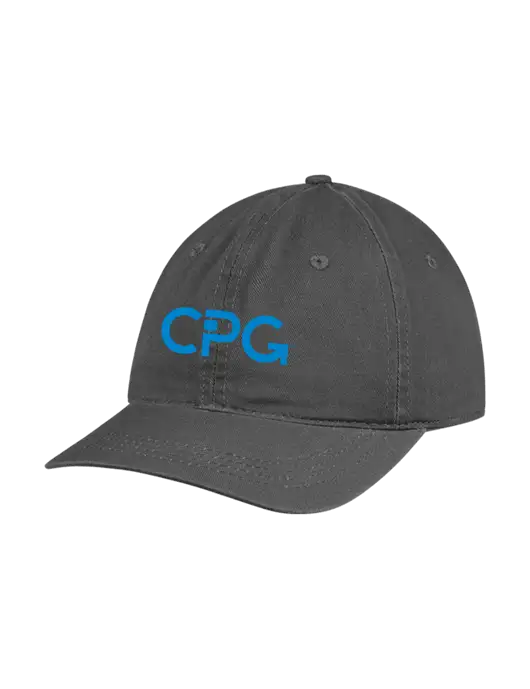 Garment Washed Unstructured Twill Charcoal Cap w/CPG Logo