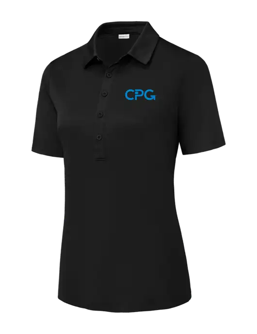 Black Womens Posi-UV Pro Polo w/CPG Logo