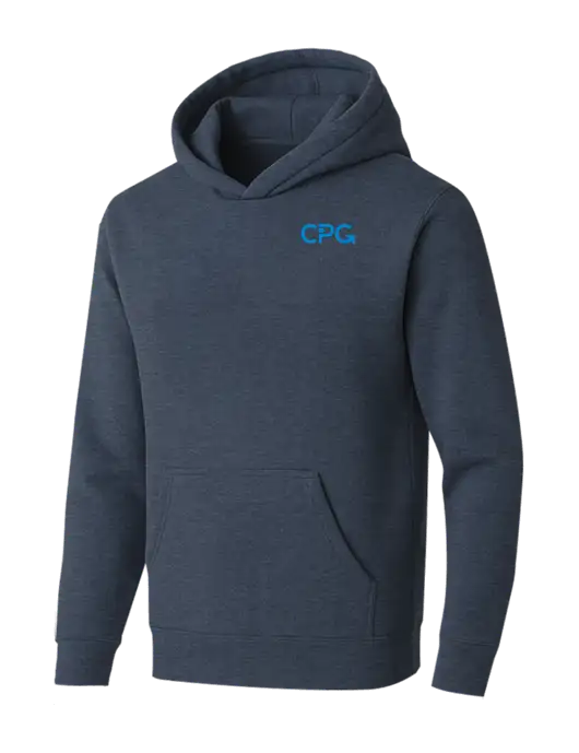 BELLA+CANVAS Heather Navy Sponge Fleece Pullover Hoodie w/CPG Logo