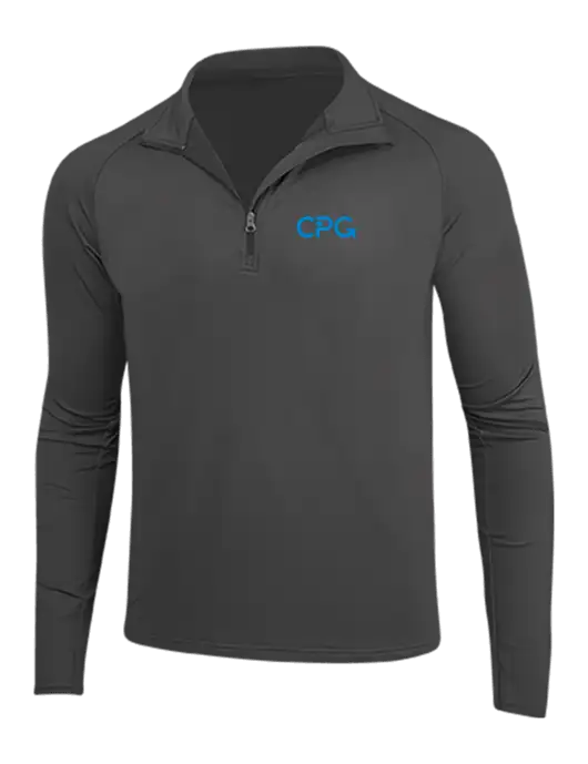 Charcoal Grey Sport Wick Stretch 1/4 Zip Pullover w/CPG Logo