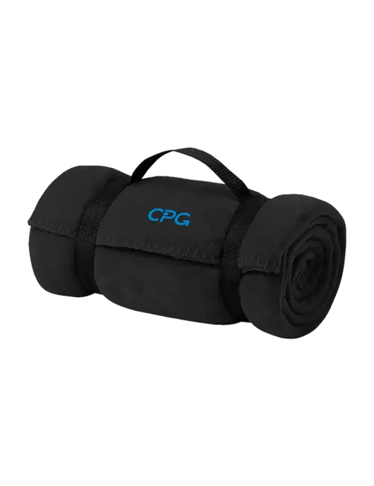 Casual Black Fleece Blanket With Strap w/CPG Logo