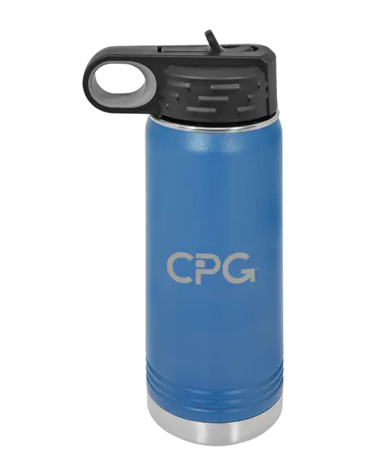 Polar Camel 20 oz Powder Coated Royal Vacuum Insulated Water Bottle w/CPG Logo