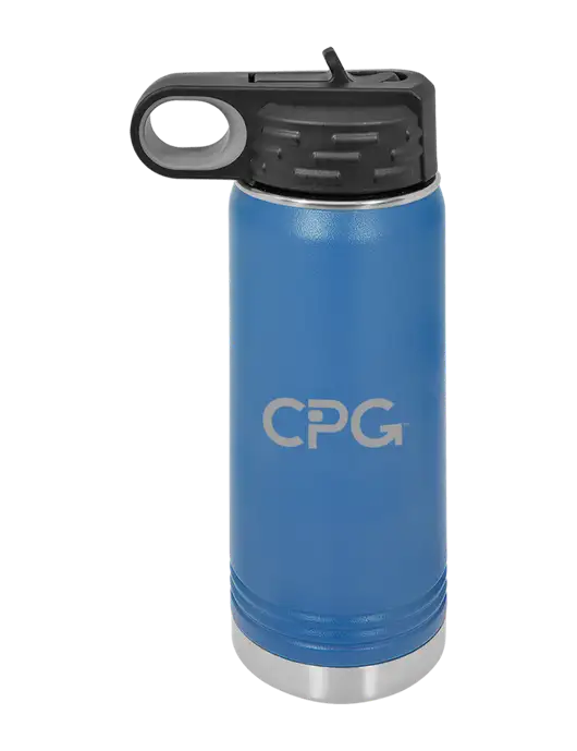 Polar Camel 20 oz Powder Coated Royal Vacuum Insulated Water Bottle w/CPG Logo