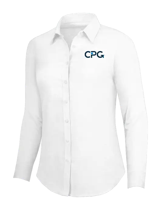 White Womens SuperPro Oxford Shirt w/CPG Logo
