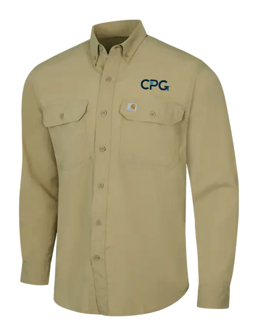 Carhartt Force Dark Tan Solid Long Sleeve Shirt w/CPG Logo