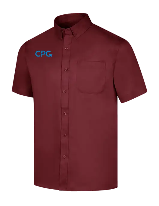 Short Sleeve Maroon Superpro React Twill Shirt w/CPG Logo