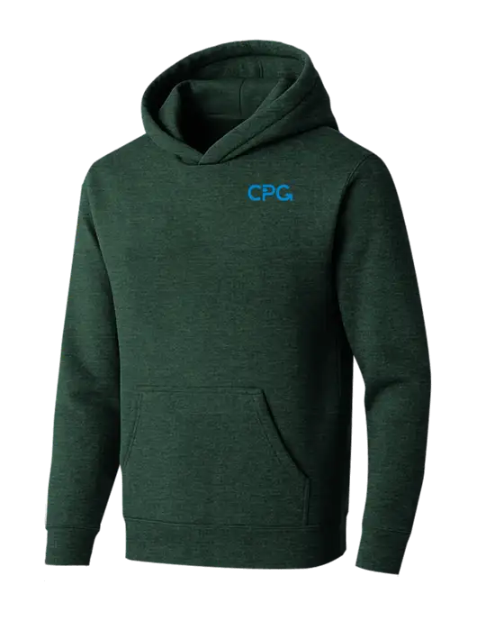 BELLA+CANVAS Heather Forest Sponge Fleece Pullover Hoodie w/CPG Logo