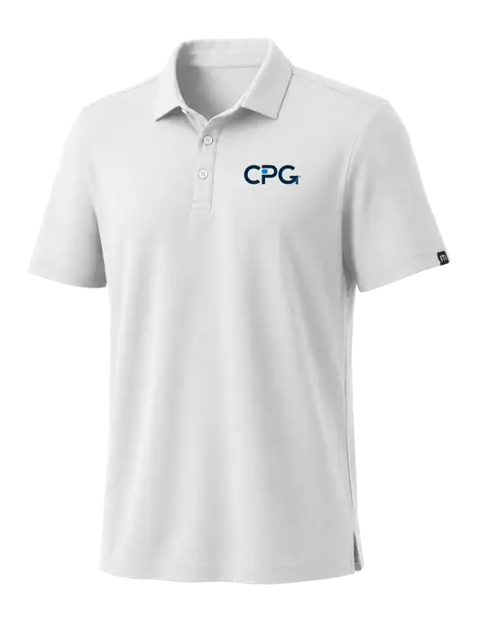TravisMathew White Coto Performance Polo w/CPG Logo