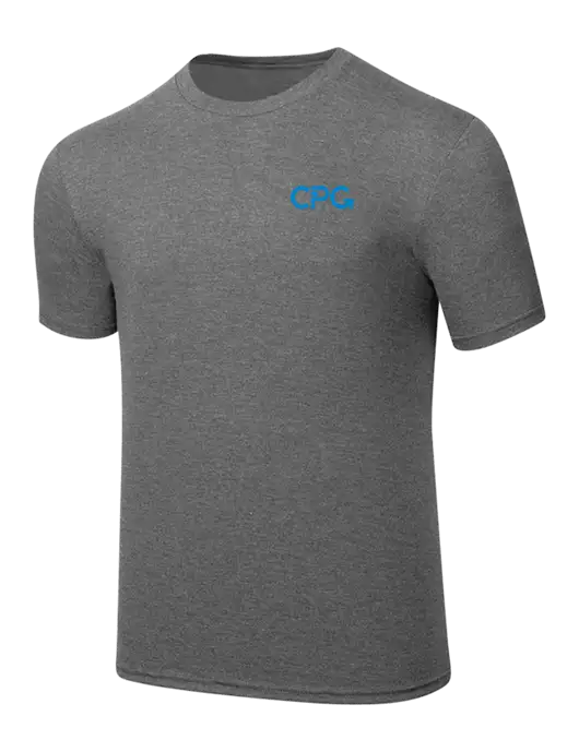 Simply Soft Heathered Medium Grey 4.5oz  Poly/Combed Ring Spun Cotton T-Shirt w/CPG Logo
