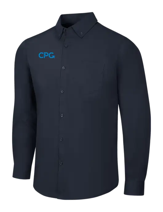 Navy Long Sleeve Carefree Poplin Shirt w/CPG Logo