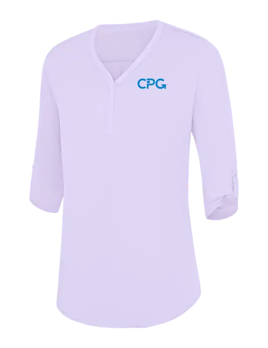 Womens Very Light Purple City Stretch 3/4-Sleeve Tunic w/CPG Logo
