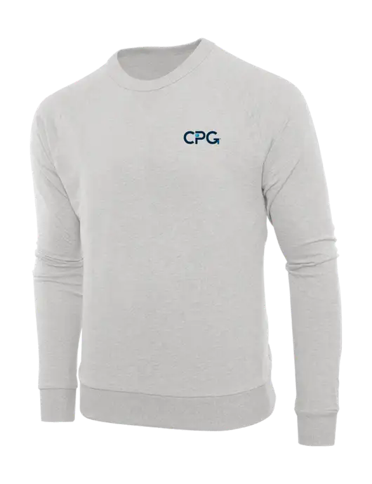 Allmade Granite Grey Heather Organic French Terry Crewneck Sweatshirt w/CPG Logo