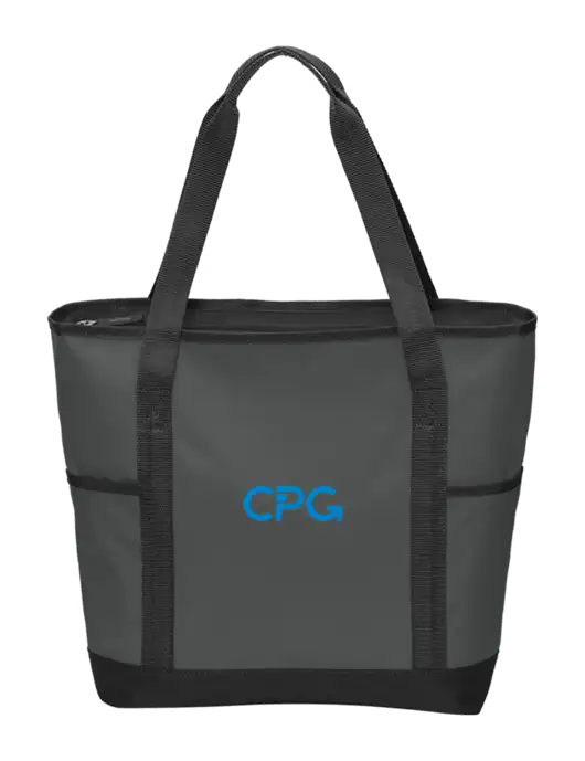 On the Go Charcoal/Black Tote  w/CPG Logo