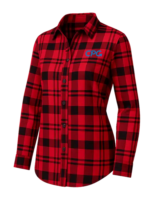 Womens Red/Black Plaid Flannel Tunic w/CPG Logo