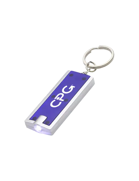 Simple Touch Blue LED Keychain w/CPG Logo