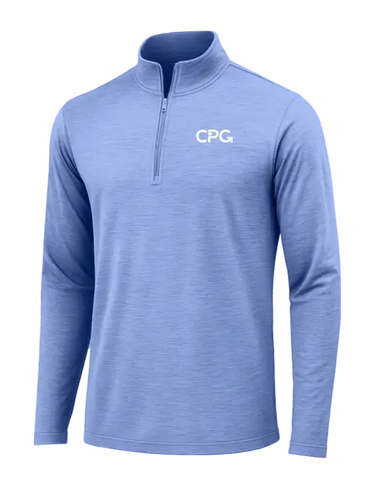 True Royal Heather Posicharge Tri-Blend Wicking 1/4 Zip Pullover w/CPG Logo