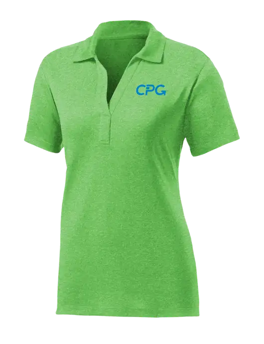 Womens Kelly Green Heather Contender Polo w/CPG Logo