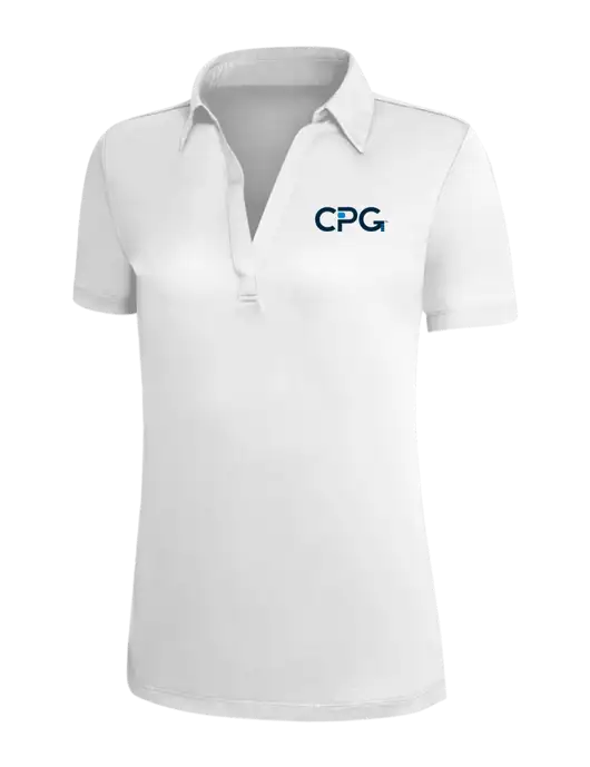 White Silk Touch Womens Performance Polo w/CPG Logo