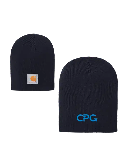 Carhartt Dark Navy Acrylic Knit Hat w/CPG Logo