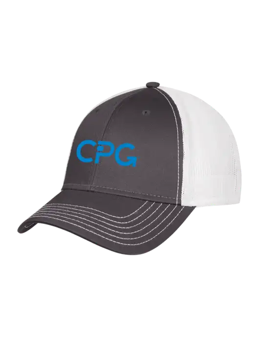 Dark Grey/White Mesh Trucker Cap Snap Back w/CPG Logo