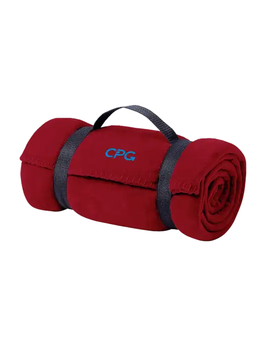 Casual Red Fleece Blanket With Strap w/CPG Logo