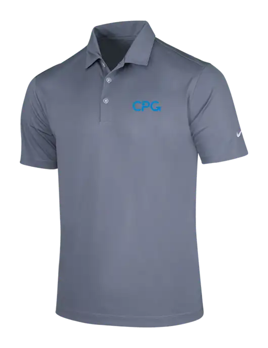 NIKE Medium Grey Dri-Fit Vertical Mesh Polo w/CPG Logo