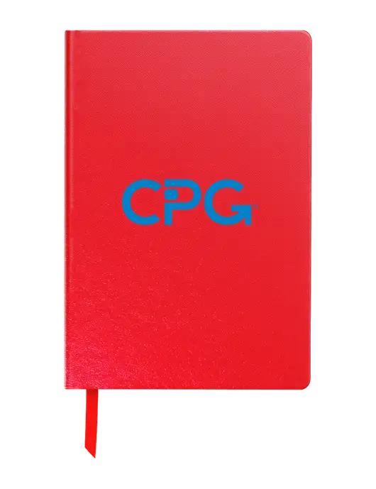 Achieve Red Hardcover Journal, 5.5 x 8.37 w/CPG Logo