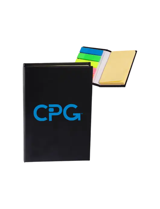 Black Micro Sticky Note Pad, 2 x 3.25 w/CPG Logo