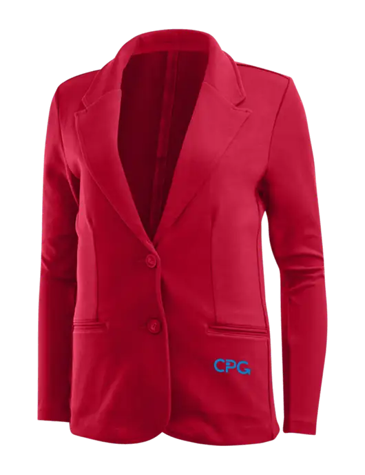 Rich Red Womens Knit Blazer w/CPG Logo