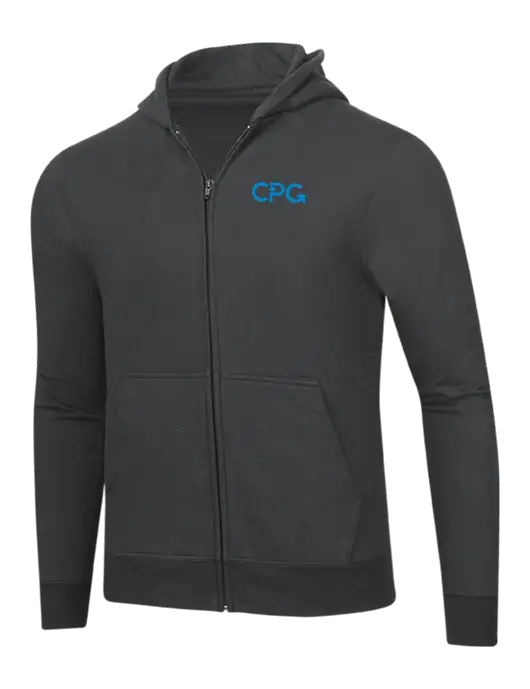 Charcoal 8.5 oz Ring Spun Zip Hooded Sweatshirt w/CPG Logo