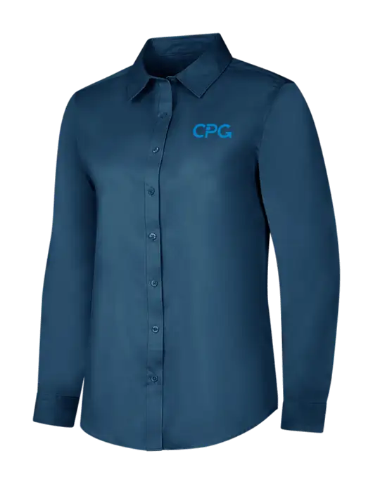 Light Navy Womens Long Sleeve Superpro React Twill Shirt w/CPG Logo